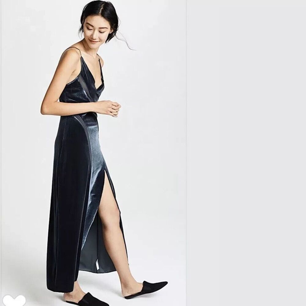 Free‎ People Intimately Velvet Maxi Slip Dress Jade Green Whimsigoth Fairy Sm - Picture 7 of 15